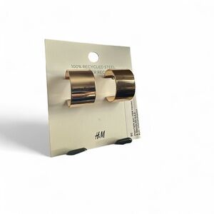 H&M Shiny Gold Wide Hoop Earrings